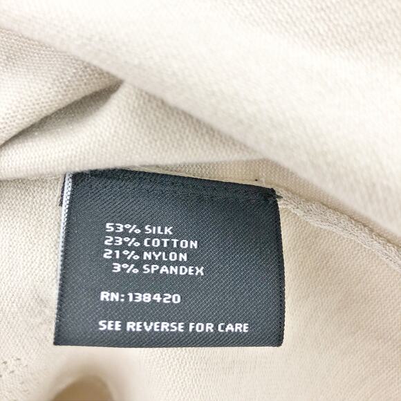 Carlisle Sweater Womens Small Cream Silk Blend Crew Neck Ribbed Trim Pullover - Picture 7 of 8